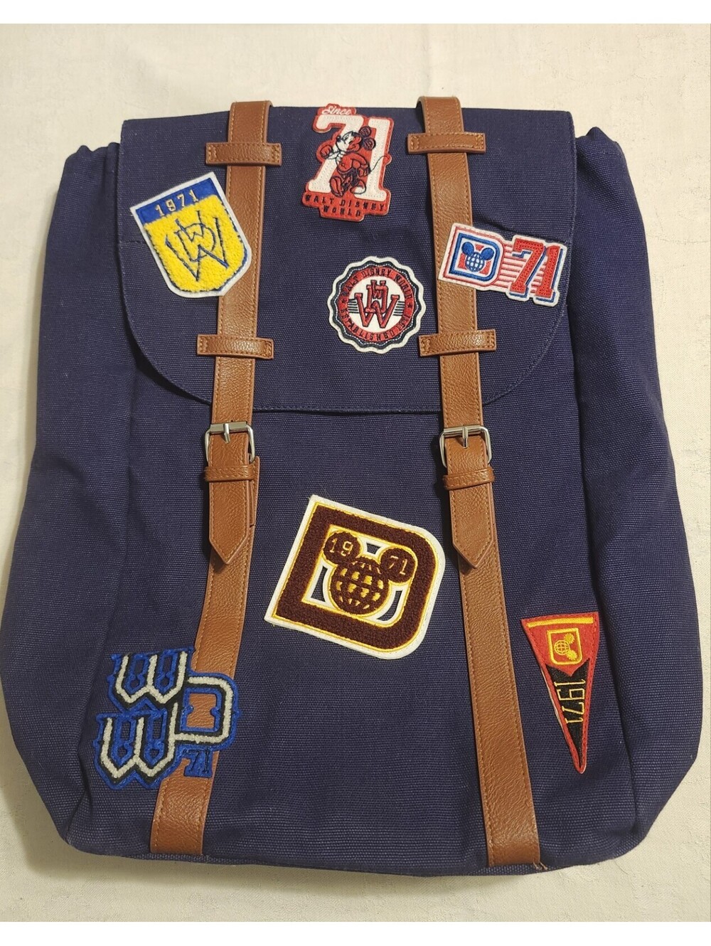 Walt Disney World Collegiate Backpack Store Parks Tote Laptop Book Bag Patches